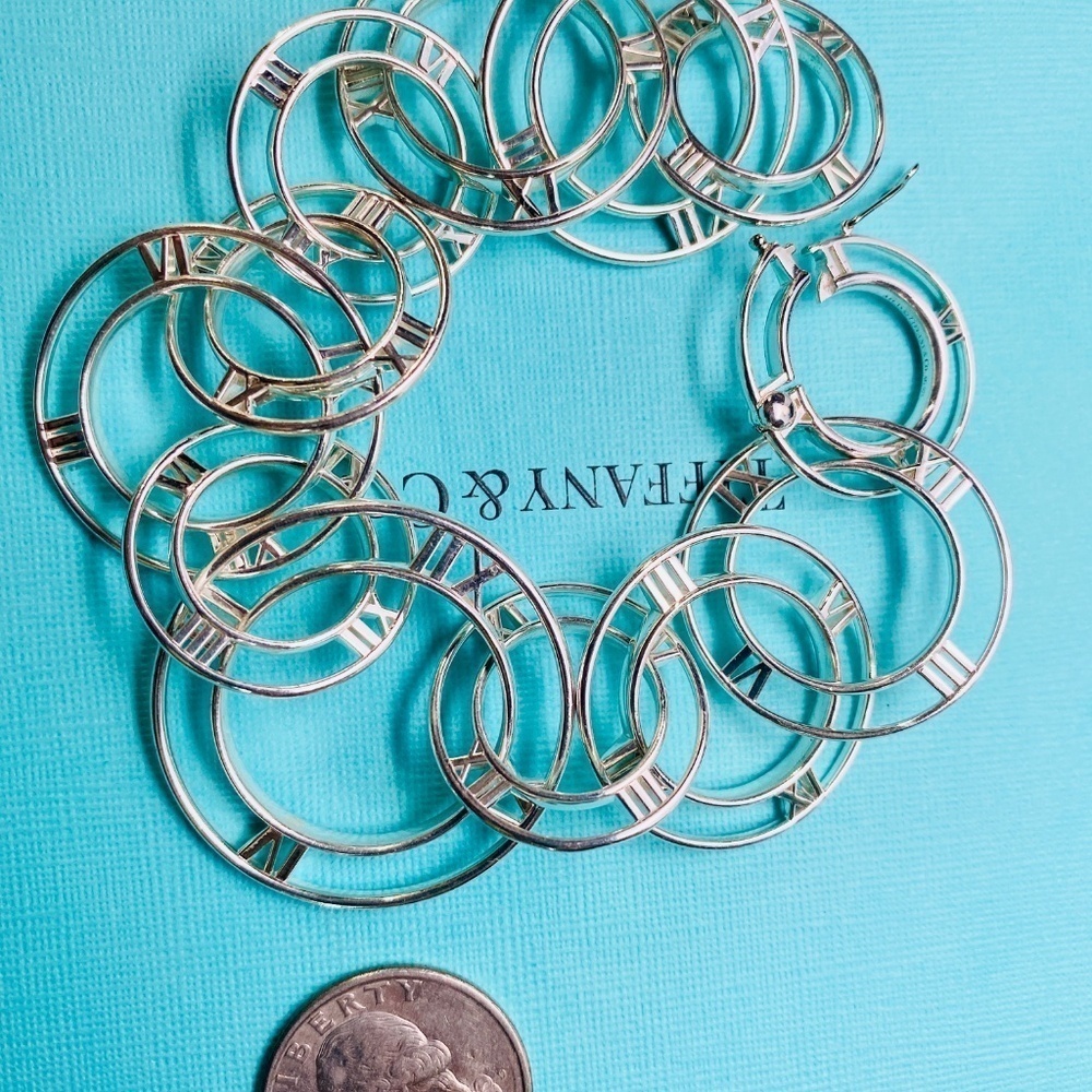 New Tiffany & Co Atlas Numeral Open Link Bracelet. 925 silver Rare Retired - Picture 5 of 9